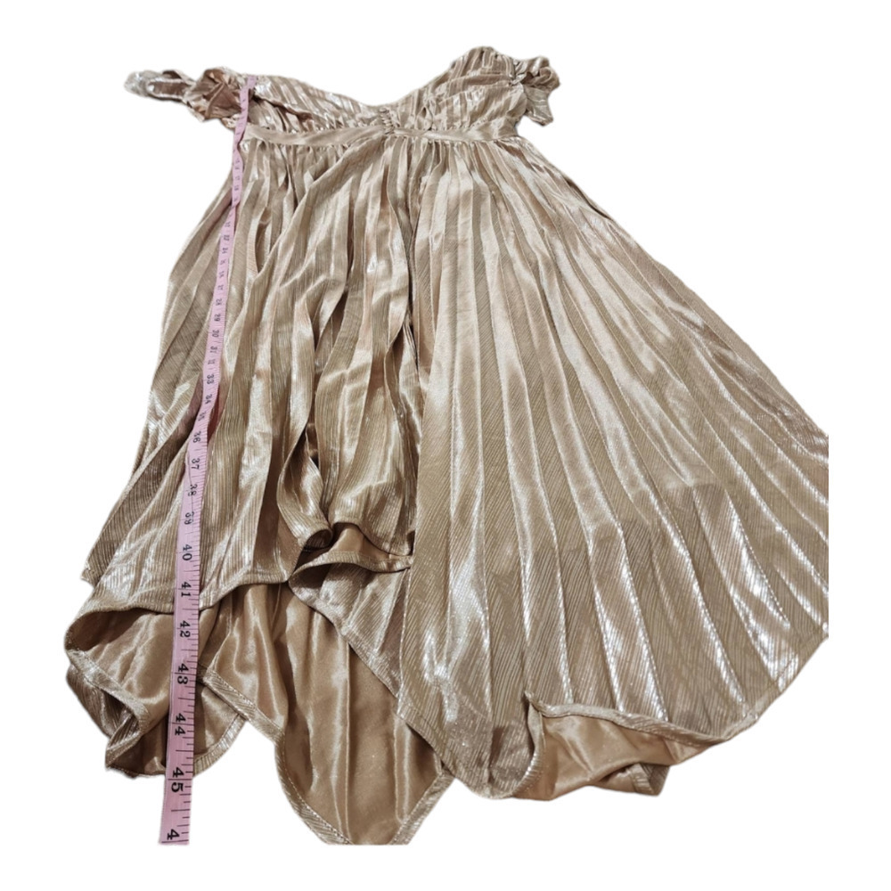 Beulah Neutrals Metallic Pleats Long Dress size large - Picture 12 of 12